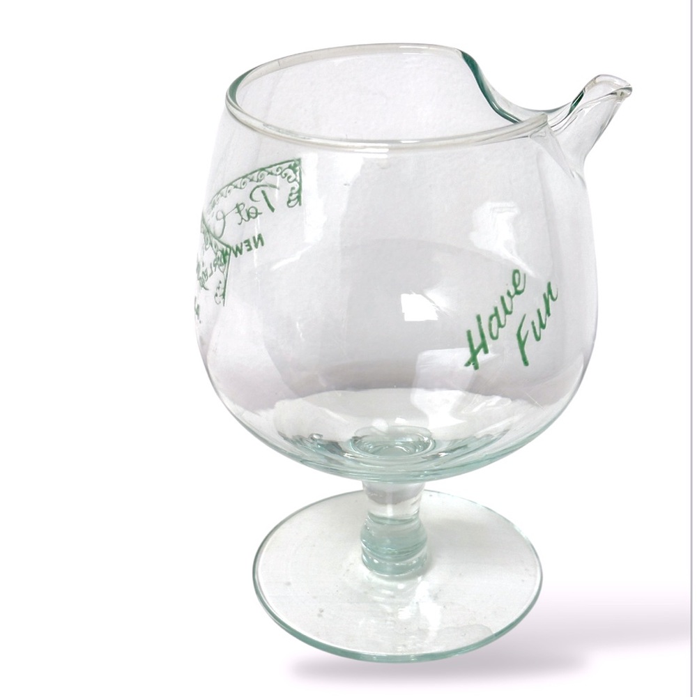 Vintage Pat O'Brien's Brandy Glass Cyclone Snifter Pourer Spout Rare New Orleans
